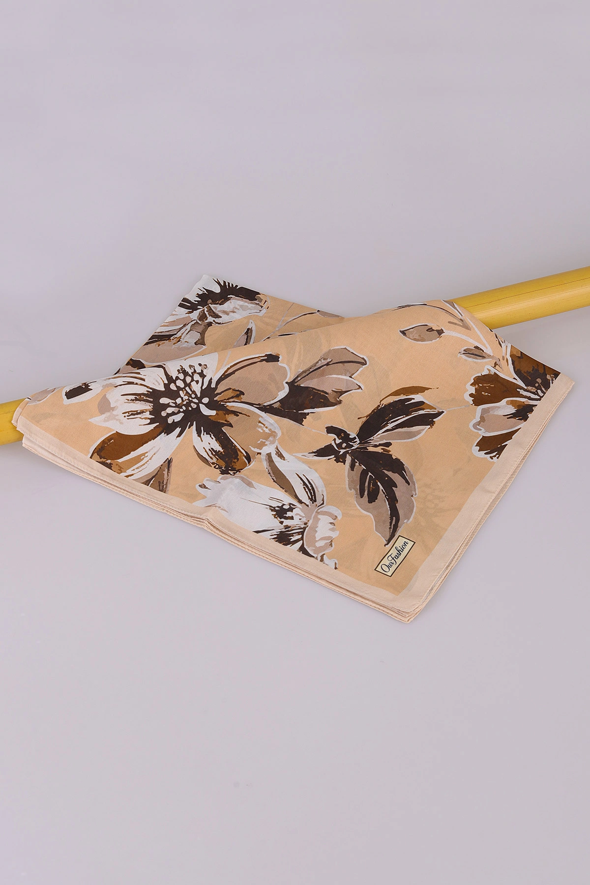 Bej 75*180 Cm Çok Çiçek Baskılı Dijital Soft Tülbent Şal 469401
