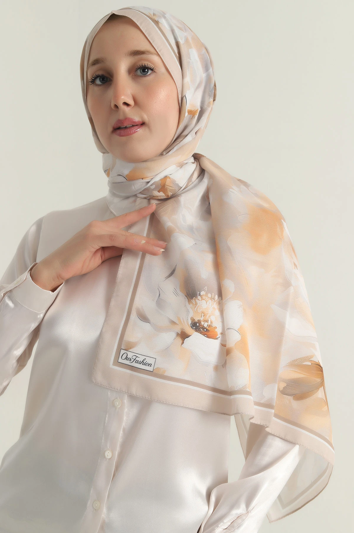 Bej 75x180 Cm Our Fashion Dijital Baskılı Desenli Soft Şal 396819