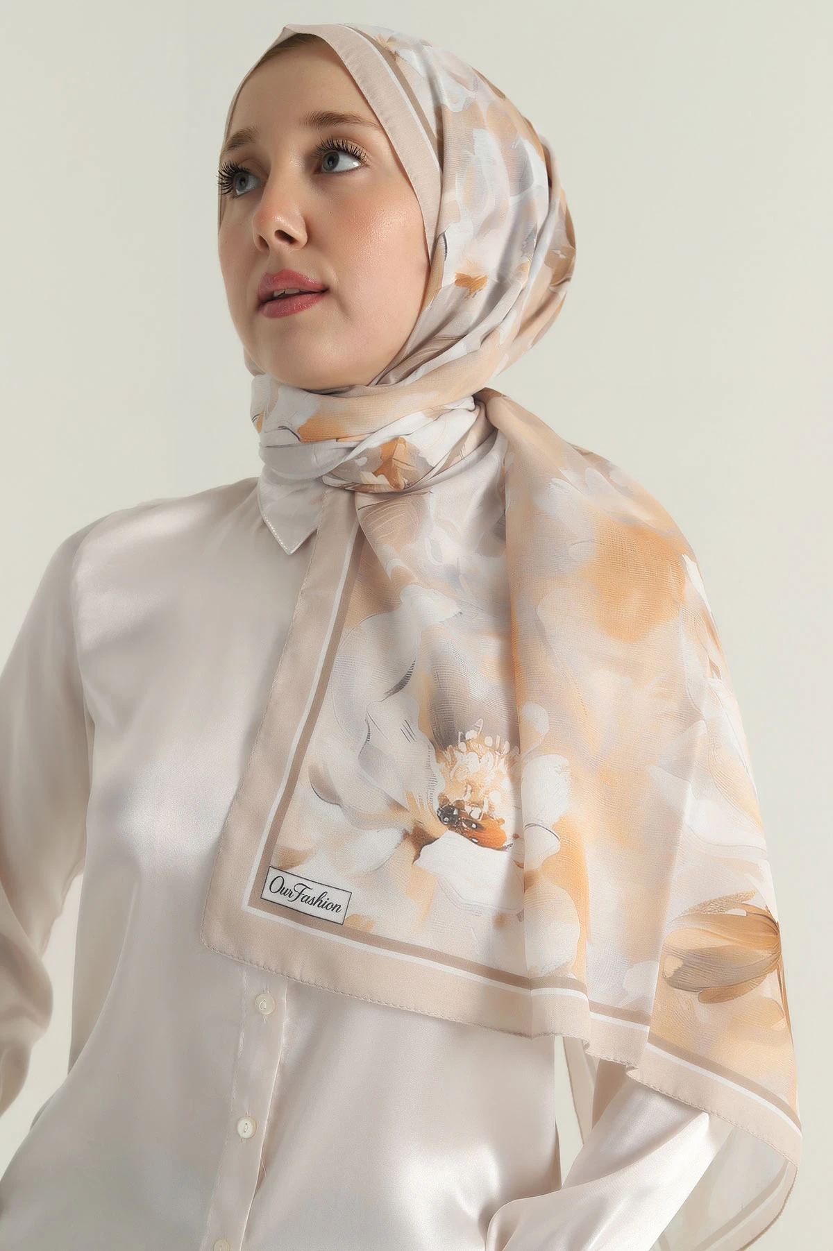 Bej 75x180 Cm Our Fashion Dijital Baskılı Desenli Soft Şal 396819