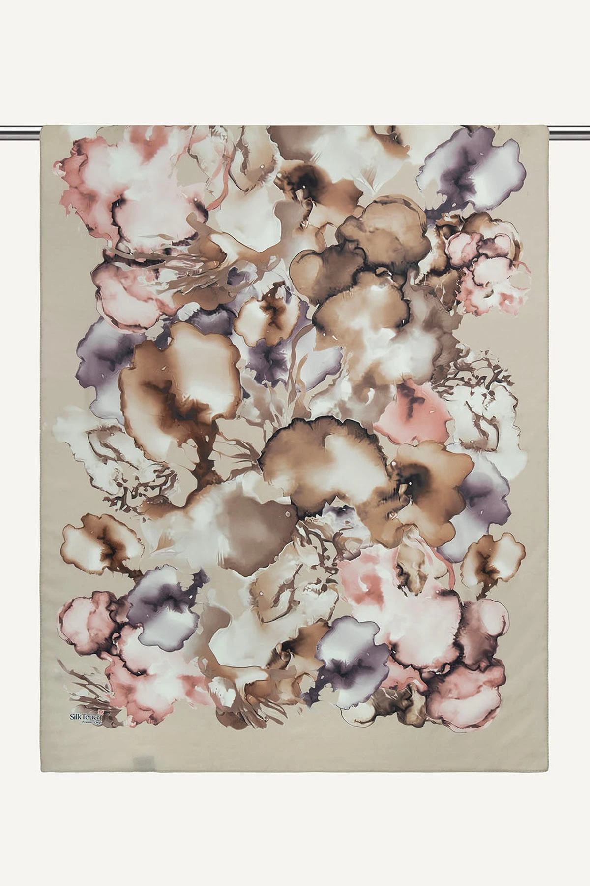 Bej 75x190 Cm Desenli Fransız İpeği Şal 432706