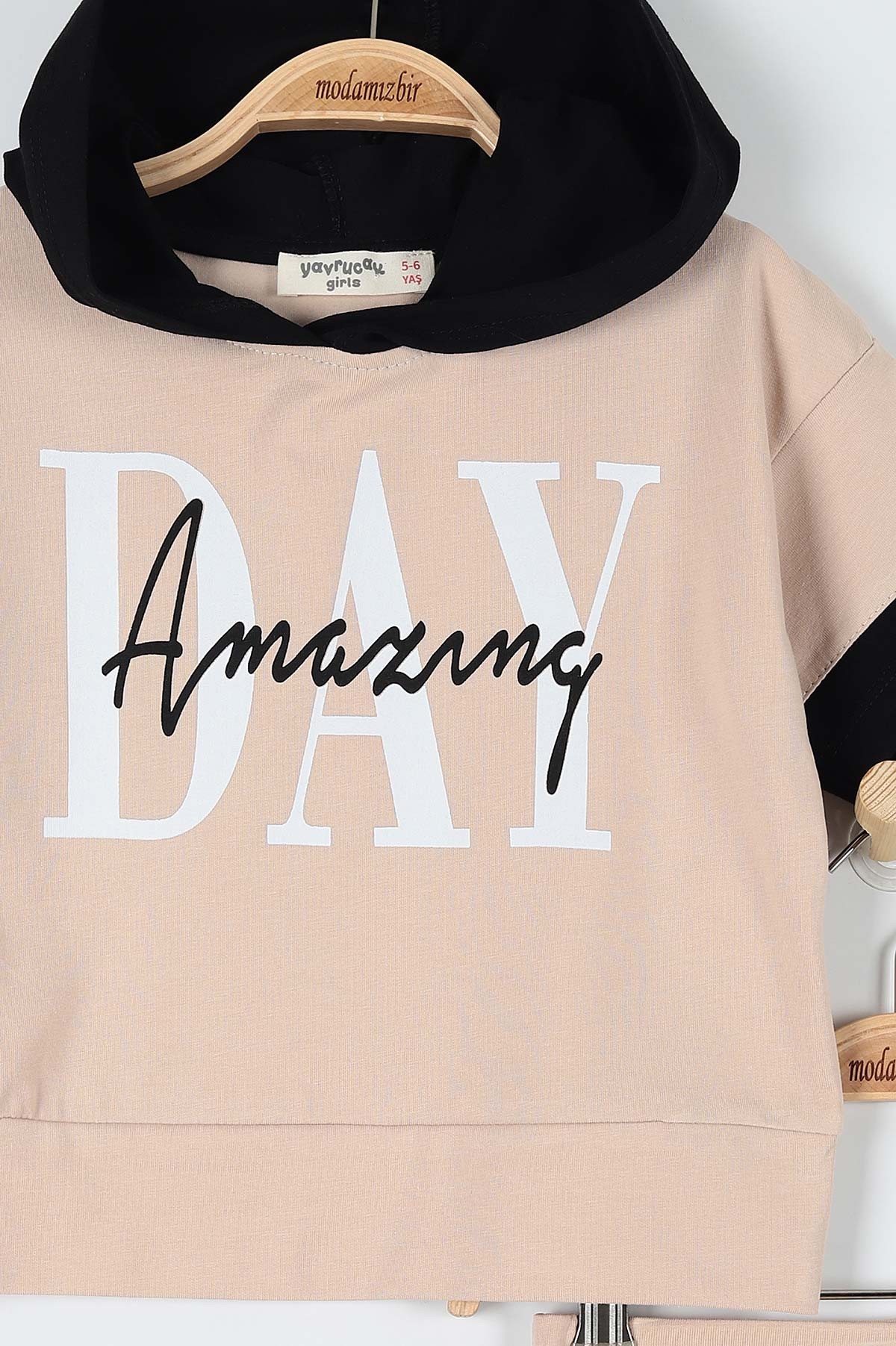 Bej (9-12 Yaş) Day Amazıng Baskılı Kız Çocuk Takım 180979