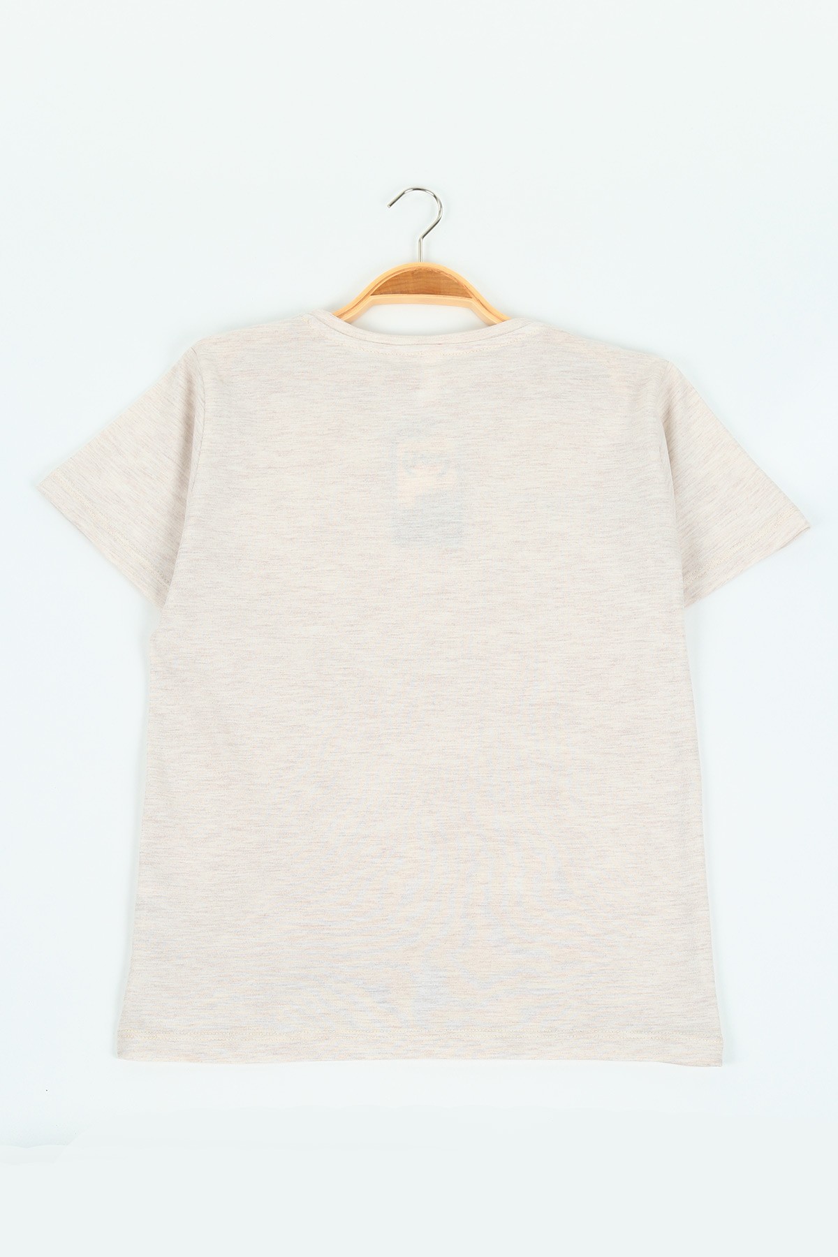 Bej (9-12 yaş) Dikişli Erkek Çocuk Tişört 116518