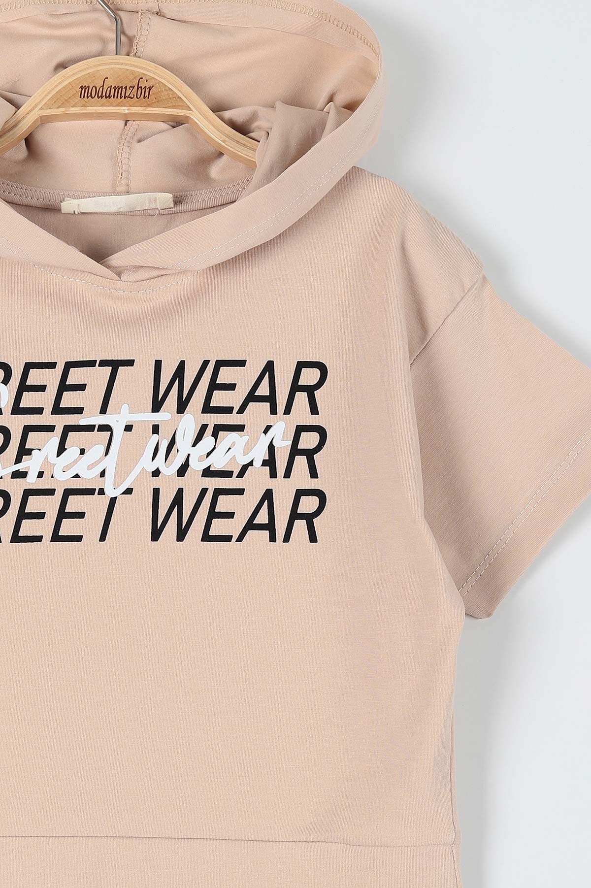 Bej (9-12 Yaş) Street Wear Baskılı Kız Çocuk Takım 180950