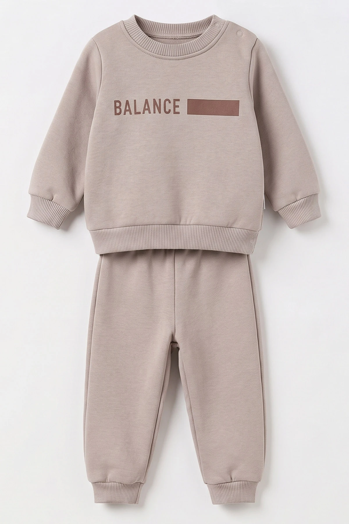 Bej (9-18 Ay) Balance Baskılı İçi Şardonlu Erkek Bebek Kışlık Takım 493921