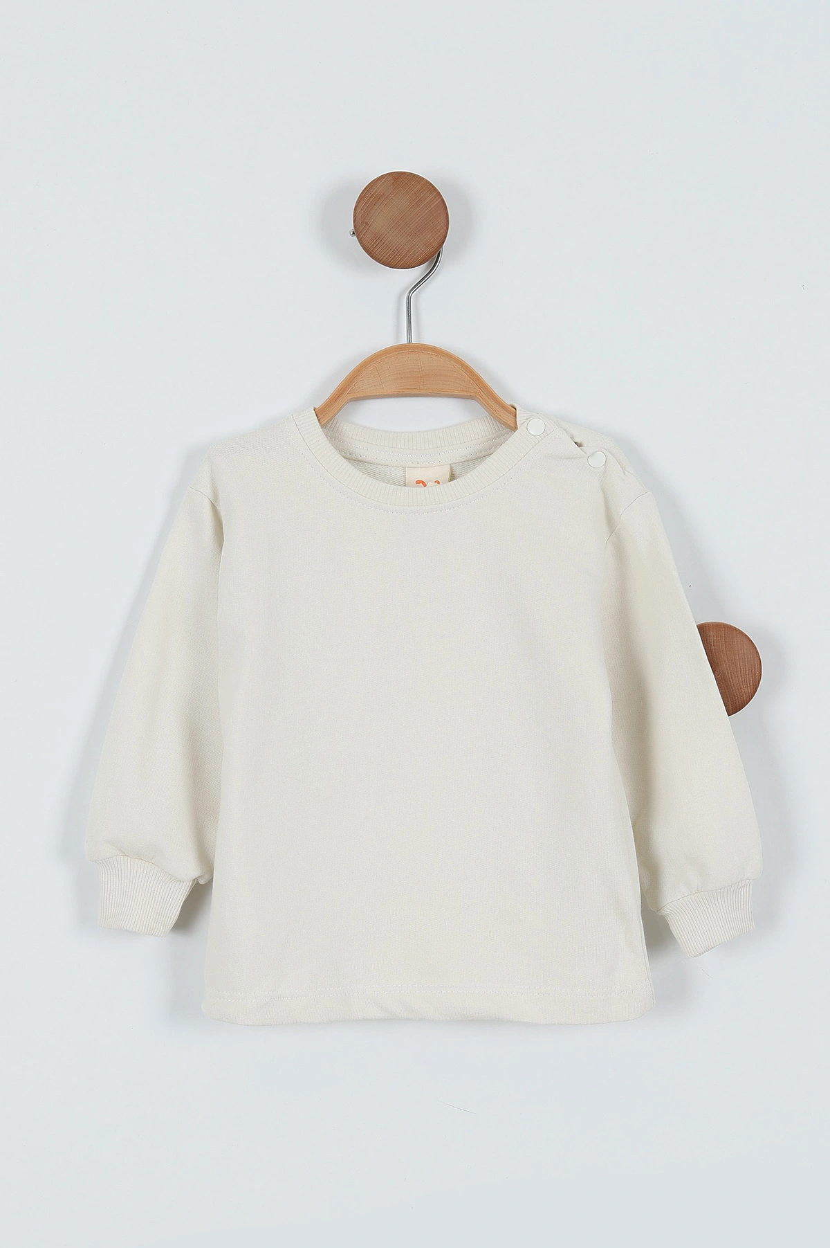 Bej (9-24 Ay)Kolsuz Kapüşonlu Sweatshirtlü Erkek Bebek Takım 345276