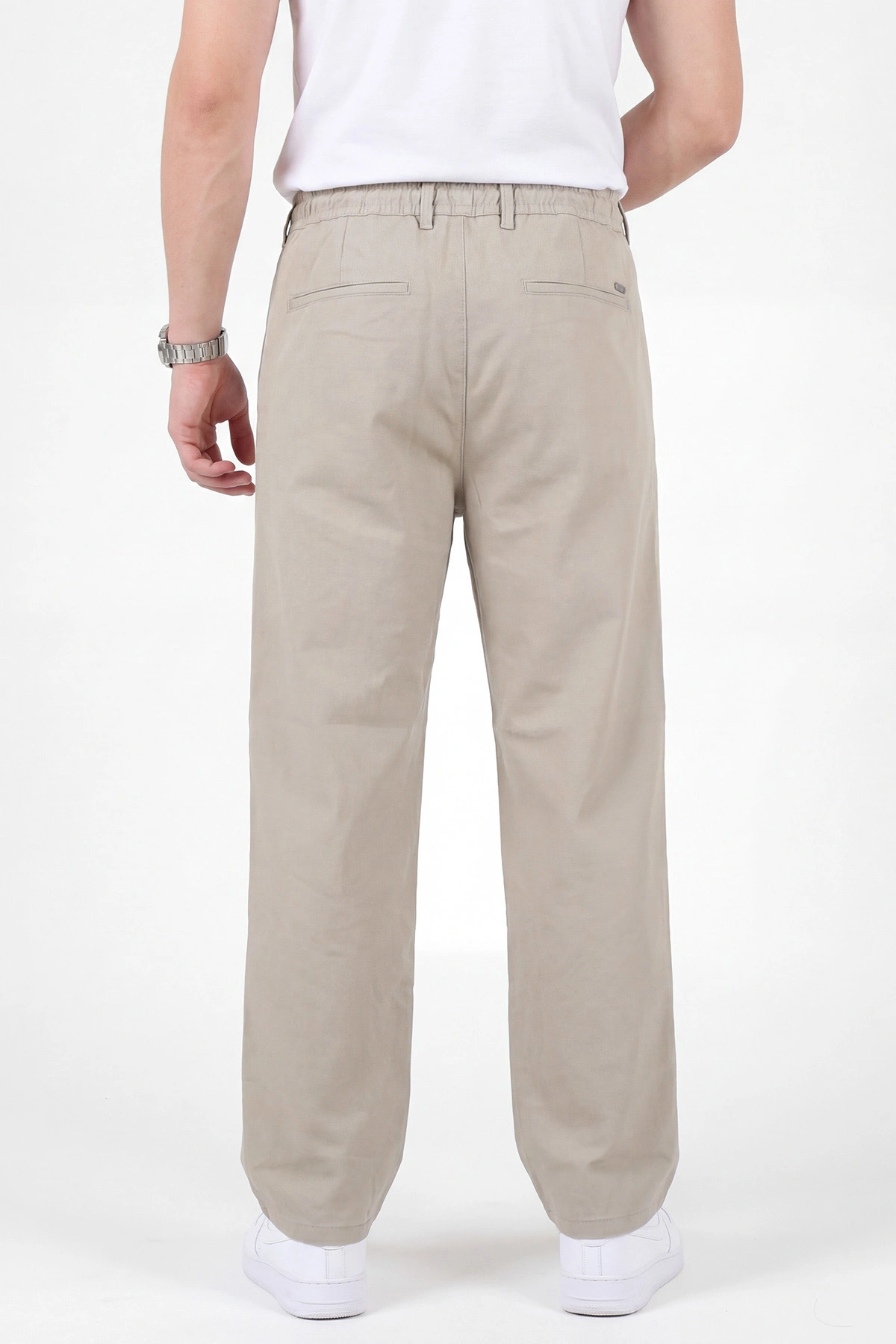 Bej Baggy Belden Bağlamalı Erkek Pantolon 459401
