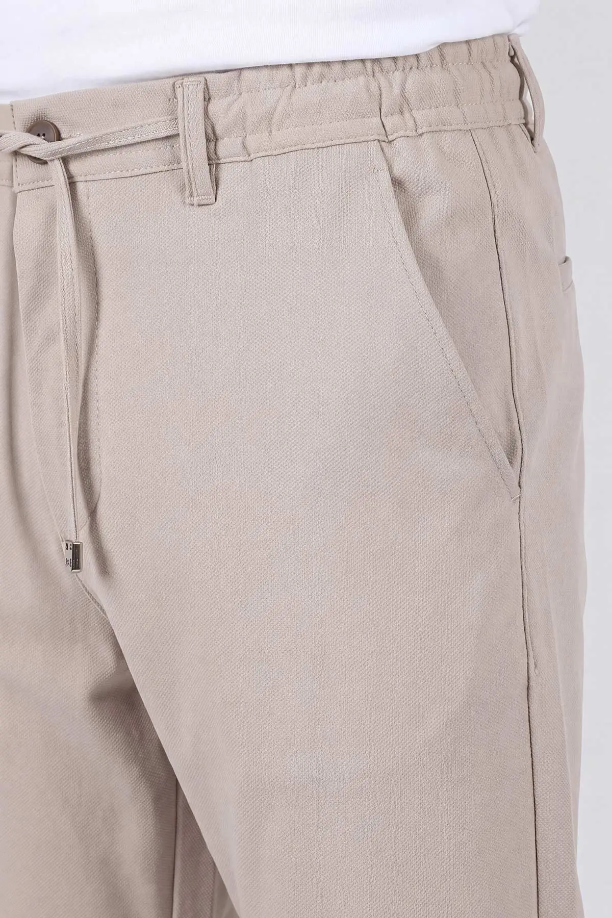 Bej Belden Bağlamalı Erkek Pantolon 462582