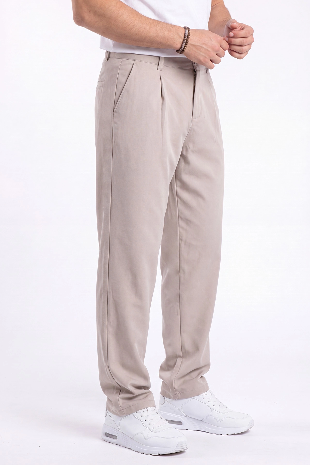 Bej Beli Lastikli Baggy Erkek Pantolon 472212