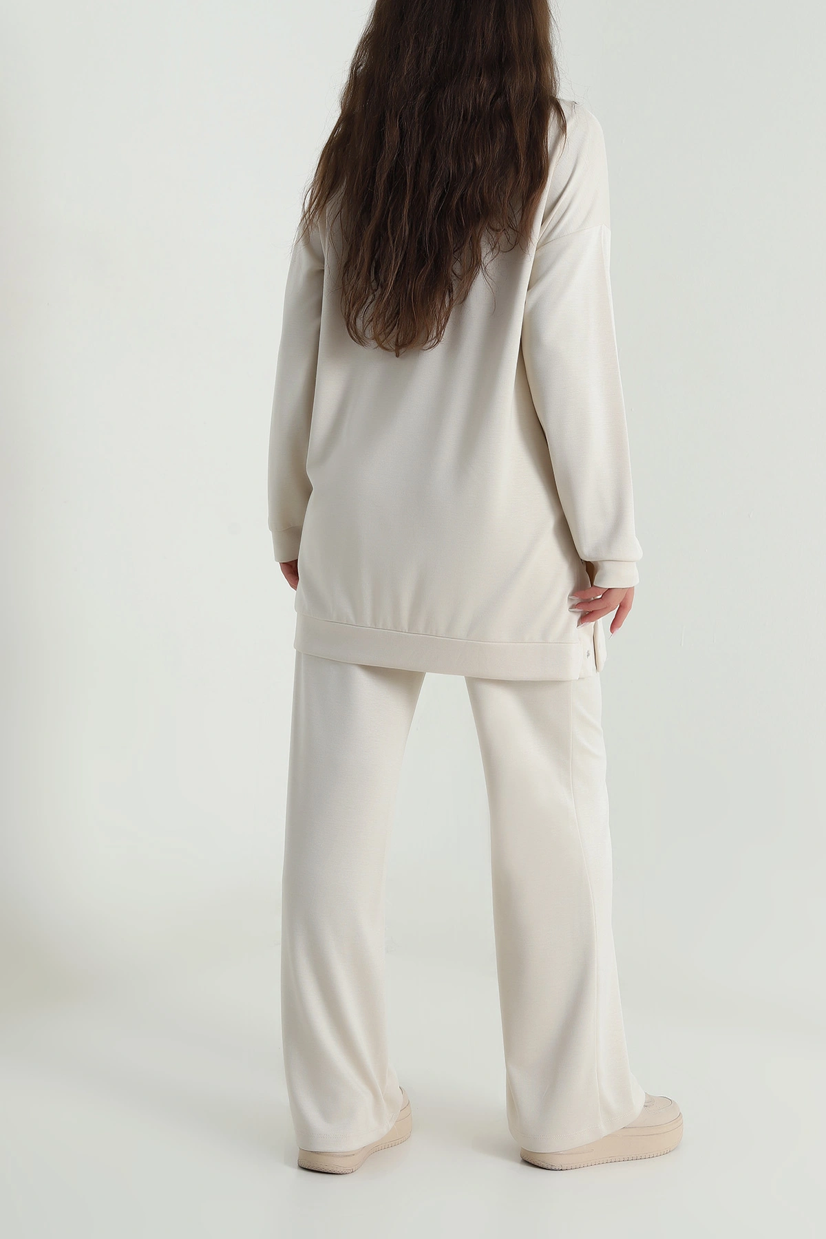 Bej Çıtçıtlı Oysho Kadın Tunik Pantolon İkili Takım 489009