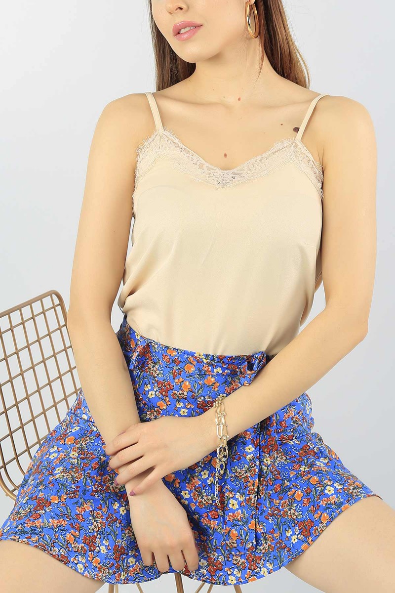 Bej Dantelli Yaka Bayan Atlet 56903