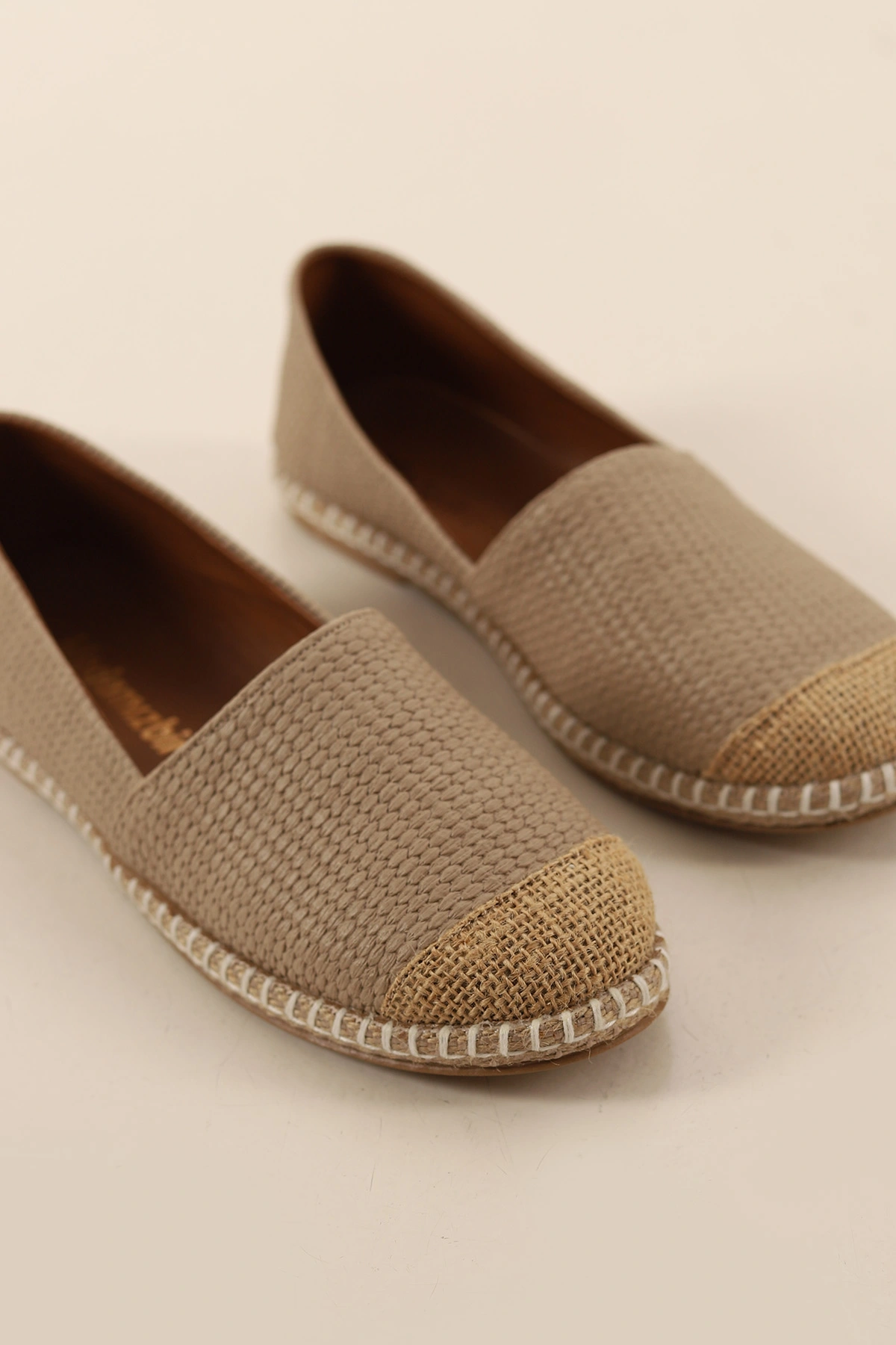 Bej Dokulu Kadın Espadril Ayakkabı 348956