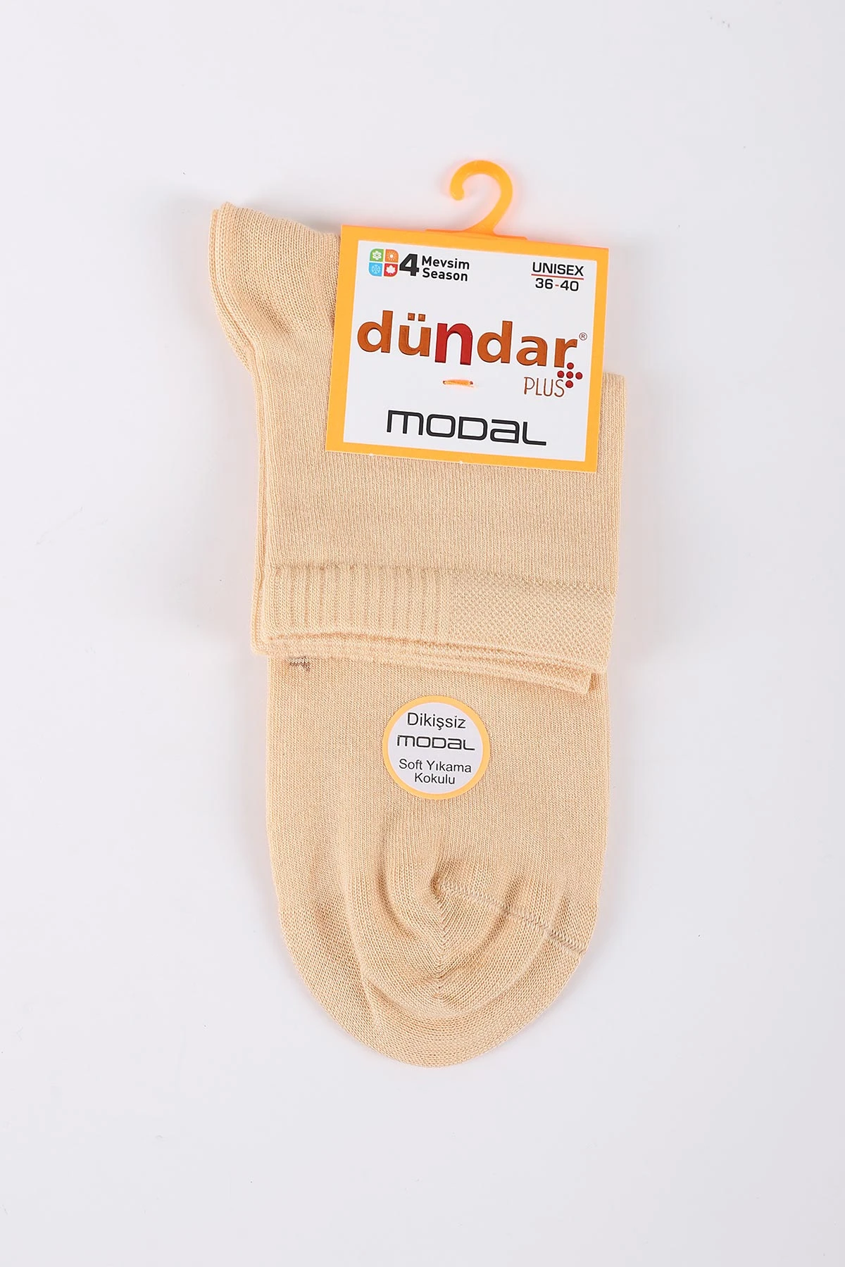 Bej Dört Mevsim Kadın Modal Konç Çorap 36-40 422967