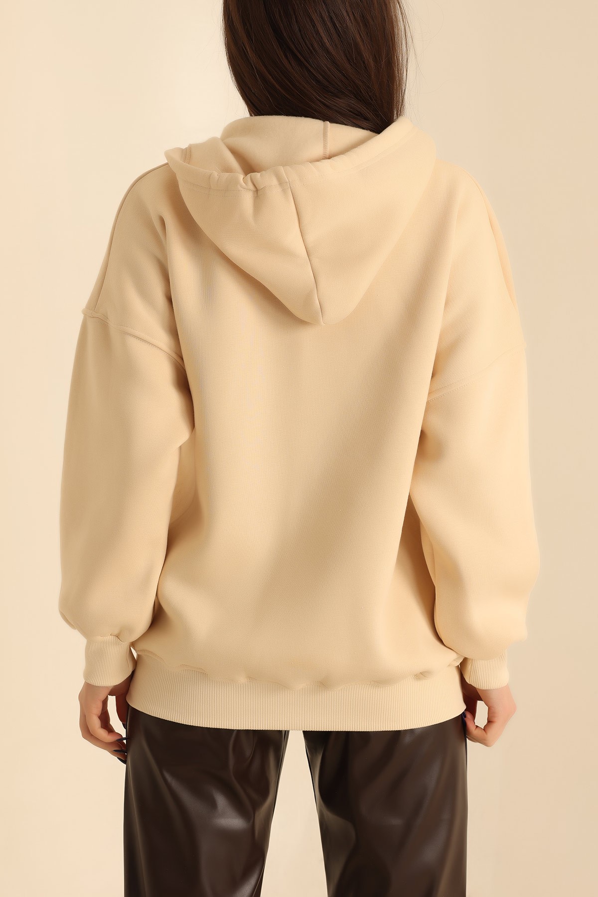 Bej Fermuarlı Şardonlu Bayan Sweat 222150