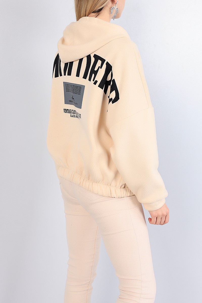Bej Fermuarlı Şardonlu Bayan Sweat 82623