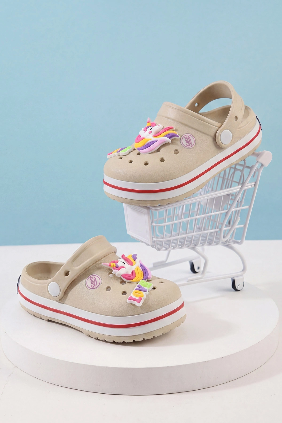 Bej Figürlü Kız Çocuk Sandalet 462429