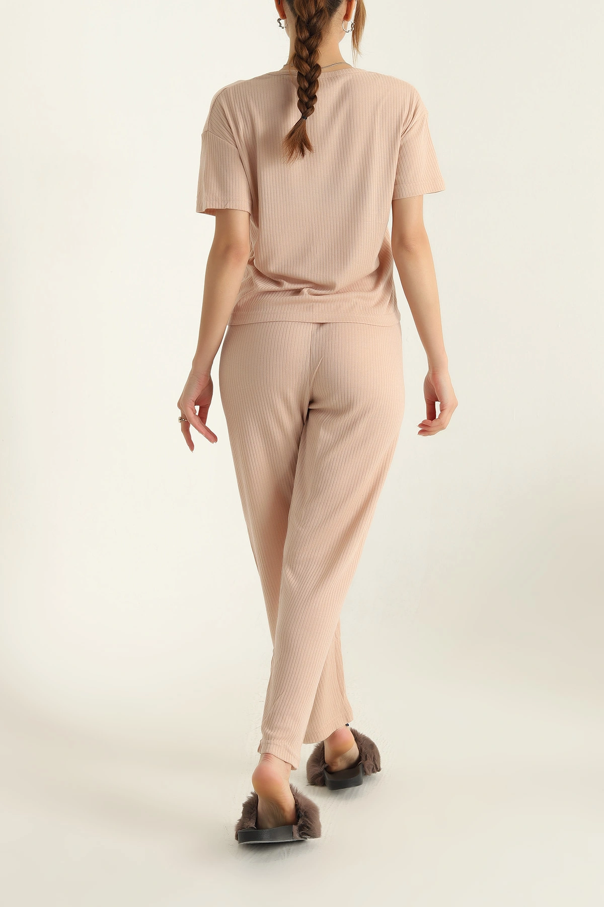 Bej Fitilli Viskon Bayan Pijama Takımı 288969
