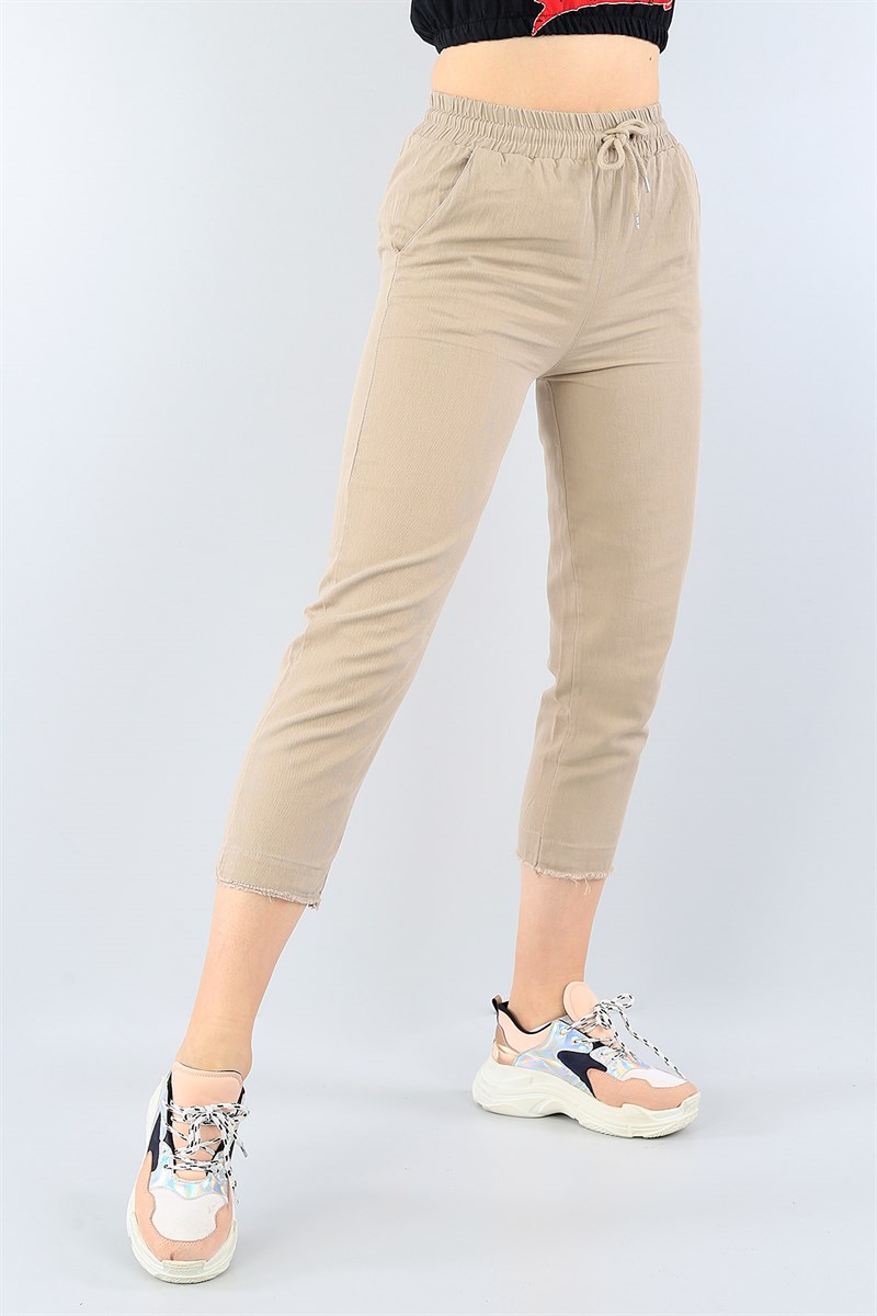 Bej Gabardin Bayan Pantolon 38882