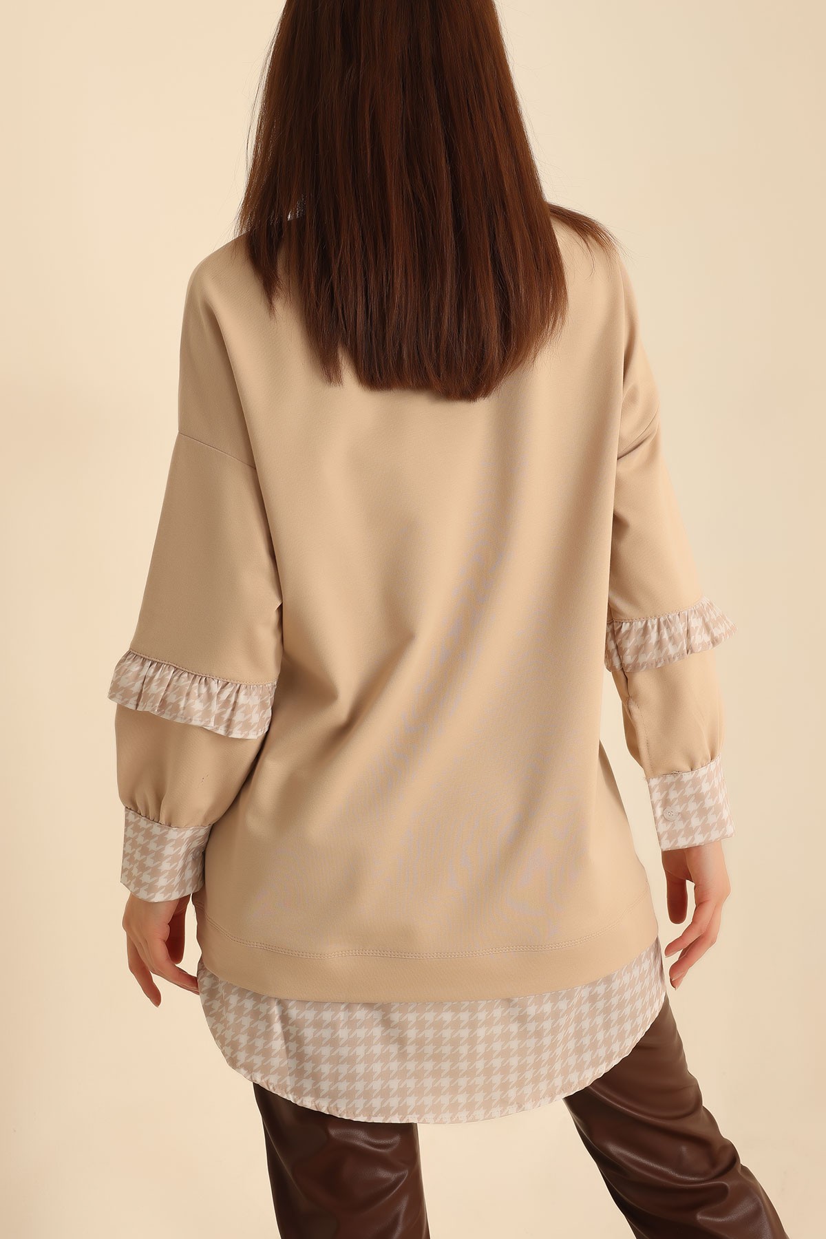 Bej Garnili İki İp Tunik 218694