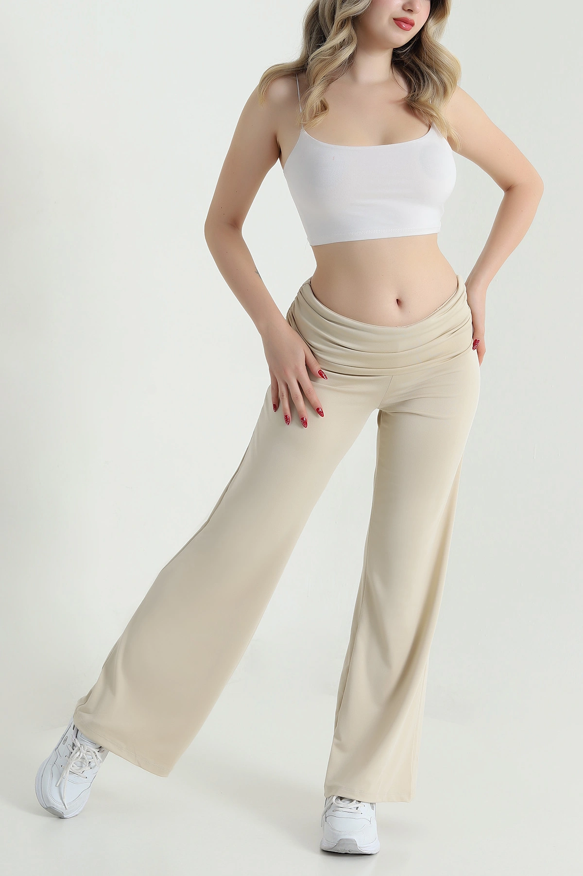 Bej Likralı Oysho Kadın Pantolon 473760