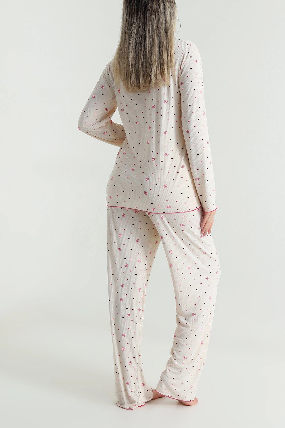 Bej Milan Soft Fiyonklu Kadın Pijama Takımı 488923