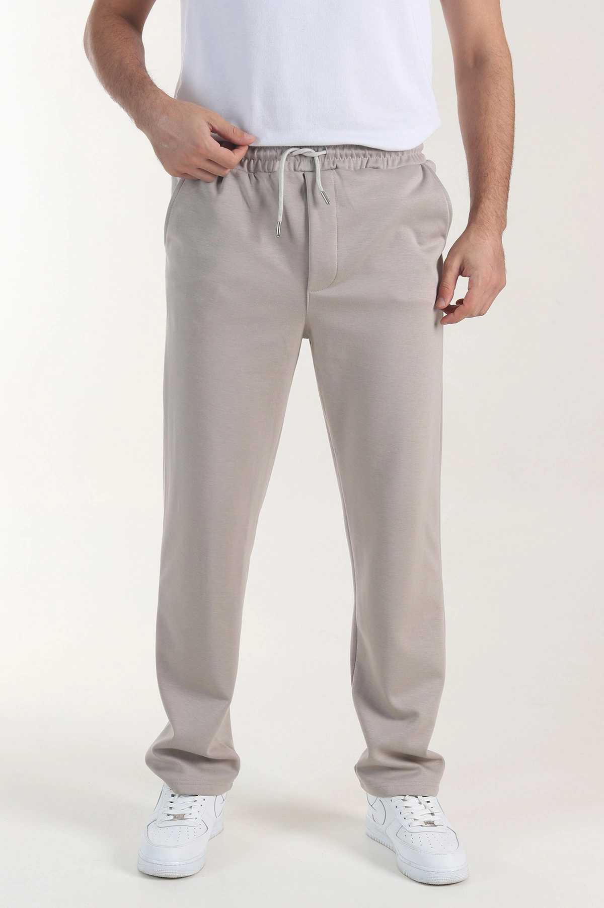 Bej Osyho Kumaş Şardonlu Baggy Erkek Pantolon 407673