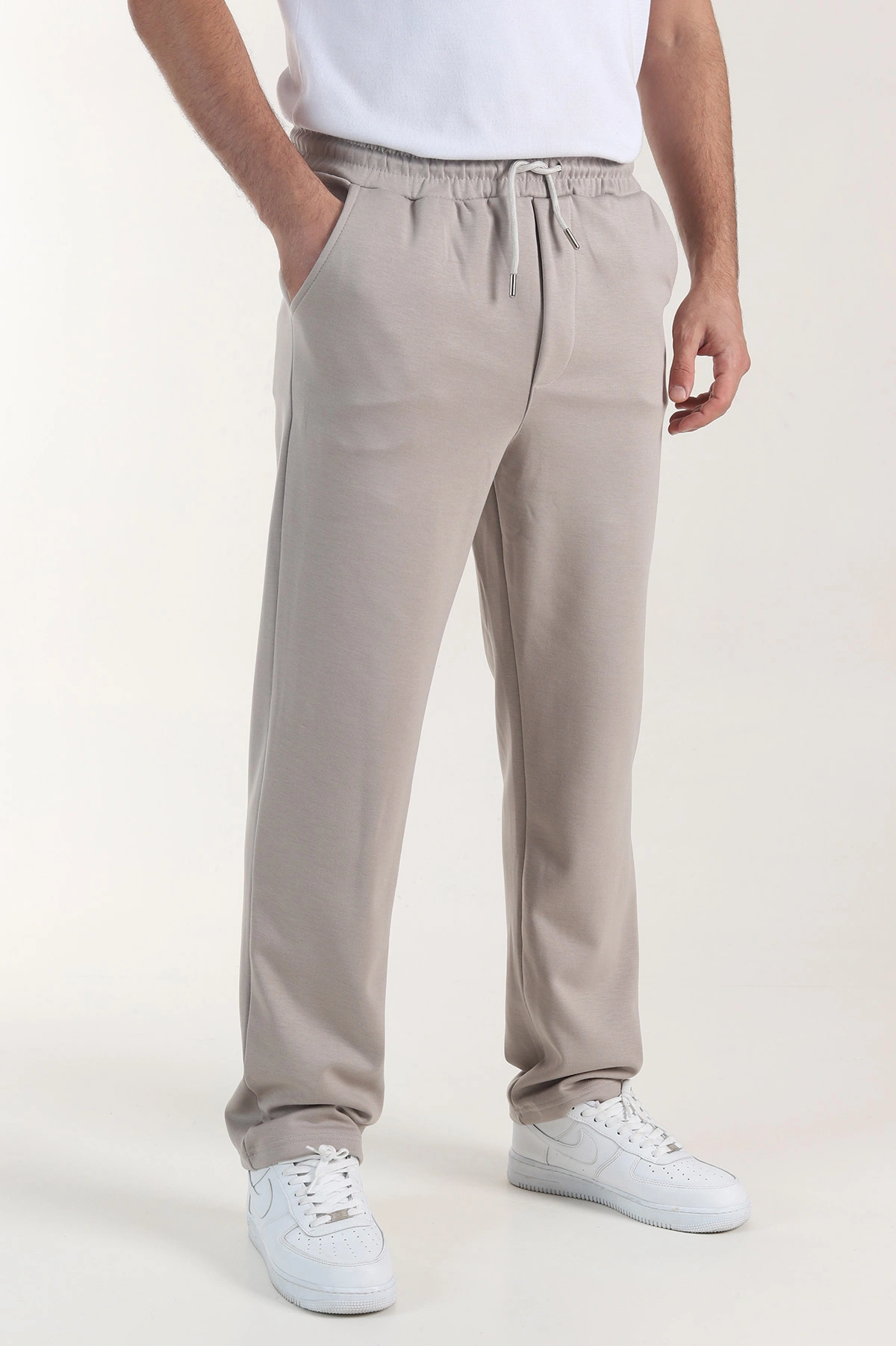 Bej Osyho Kumaş Şardonlu Baggy Erkek Pantolon 407673