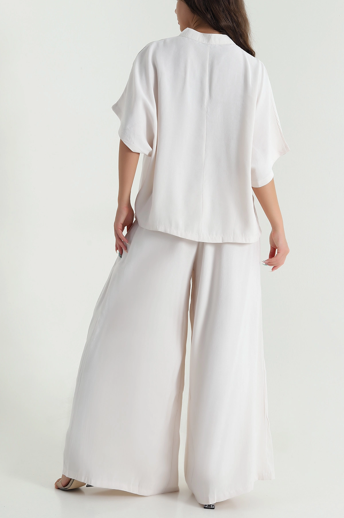 Bej Oversize Tencel Kadın İkili Takım 471673