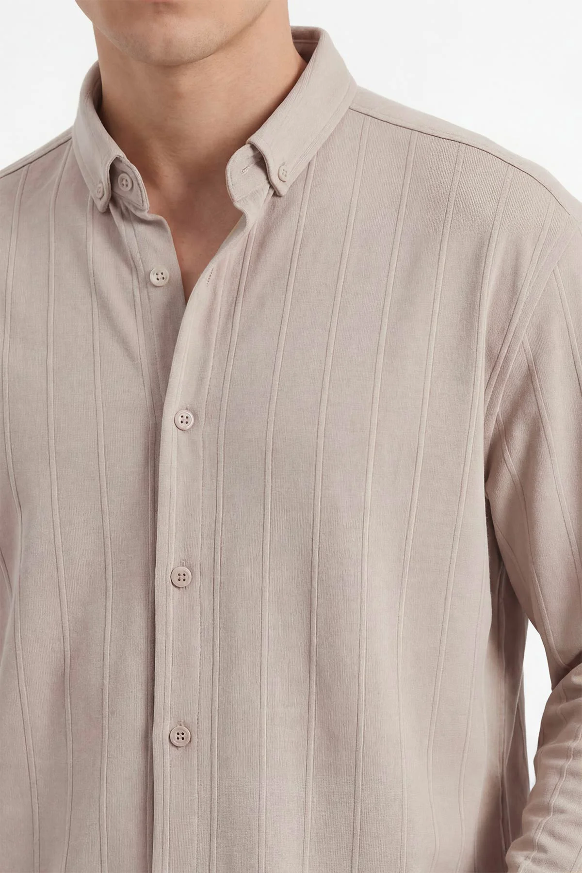 Bej Oversize Yeni Sezon Erkek Gömlek 448975