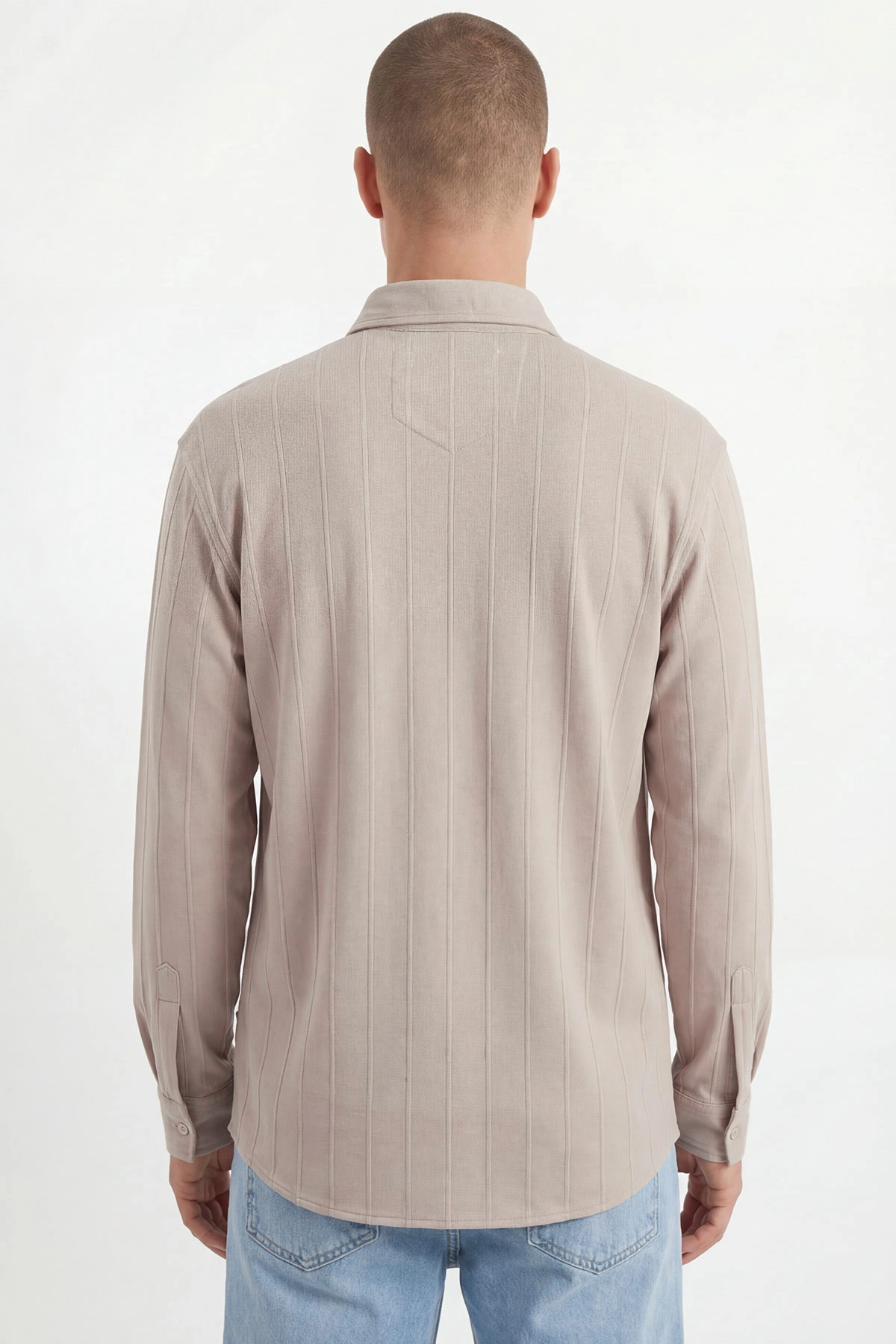 Bej Oversize Yeni Sezon Erkek Gömlek 448975