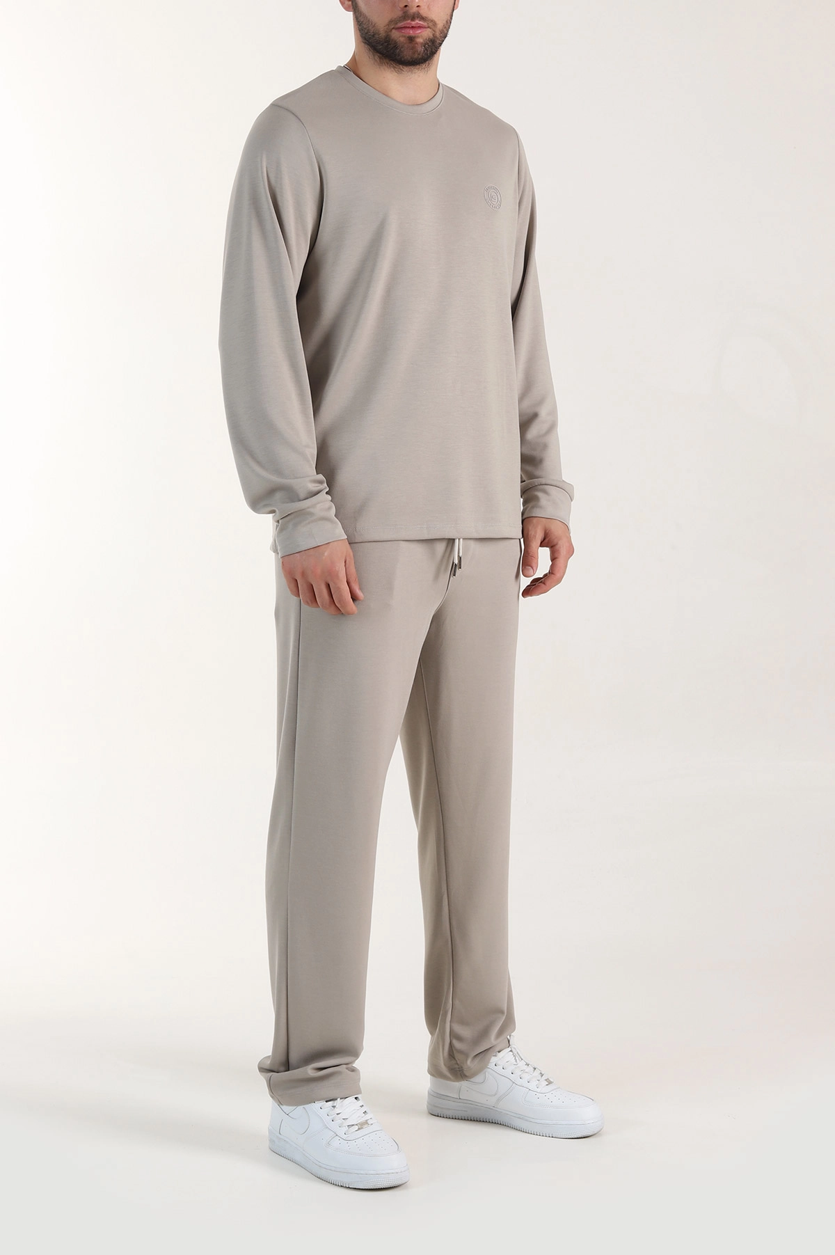 Bej Oysho Kumaş Baggy Erkek İkili Takım 412744