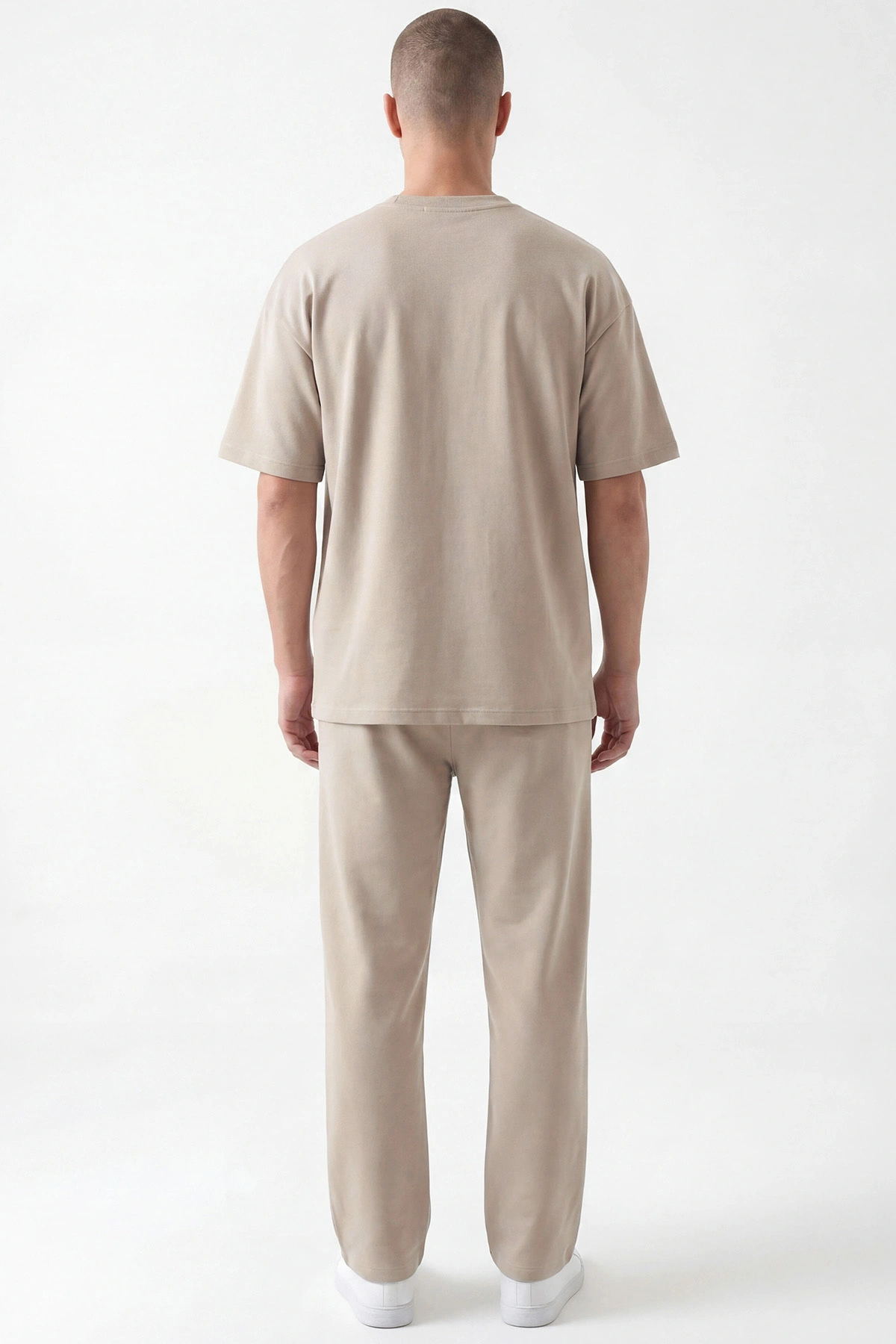 Bej Oysho Kumaş Oversize Bisiklet Yaka Erkek İkili Takım 445190