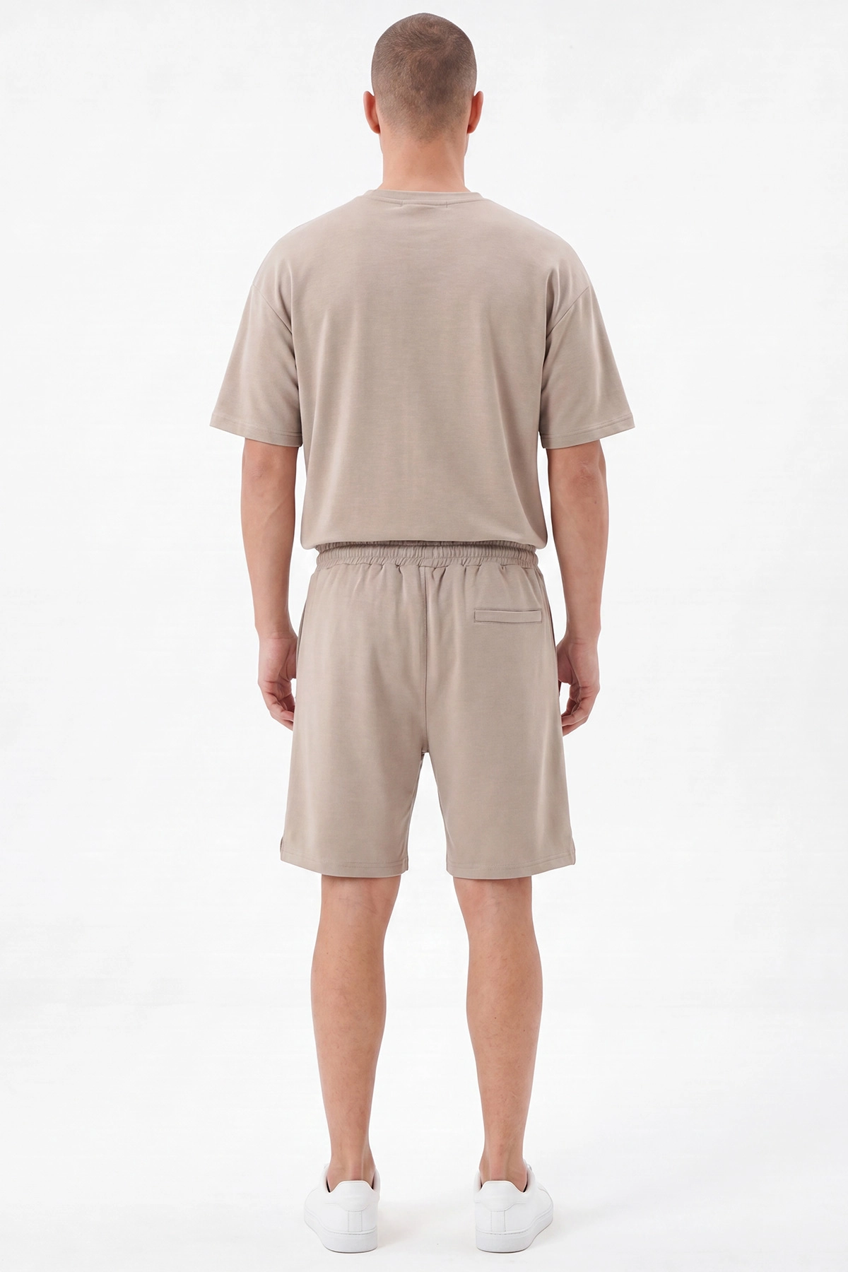 Bej Oysho Kumaş Oversize Erkek Şortlu Takım 467615