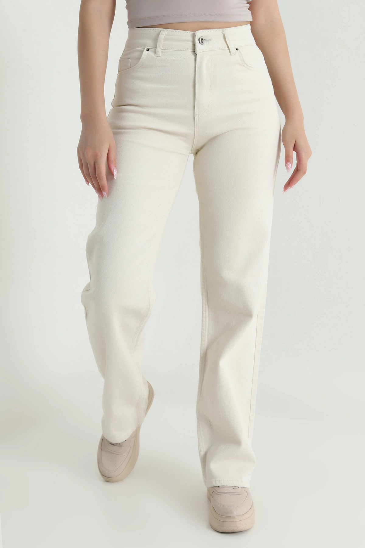 Bej Palazzo Kadın Kot Pantolon 465163