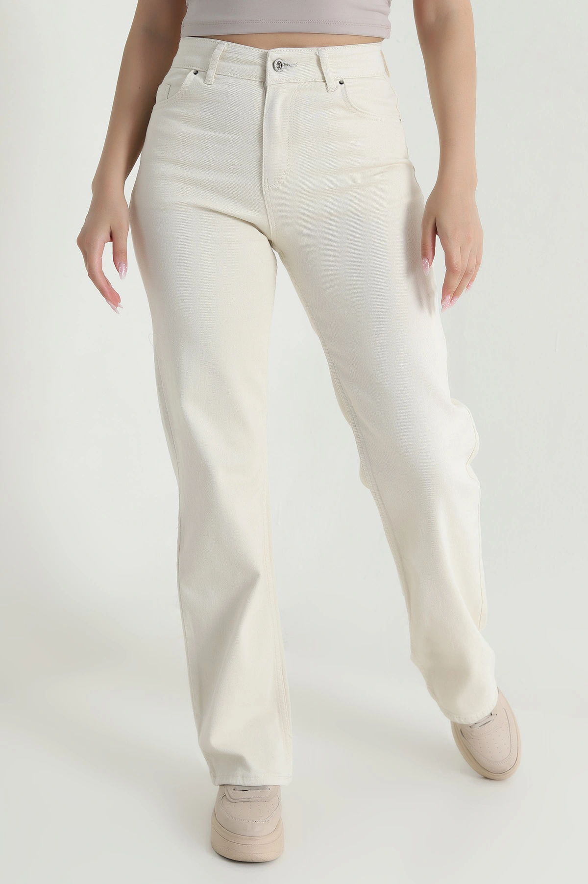 Bej Palazzo Kadın Kot Pantolon 465163