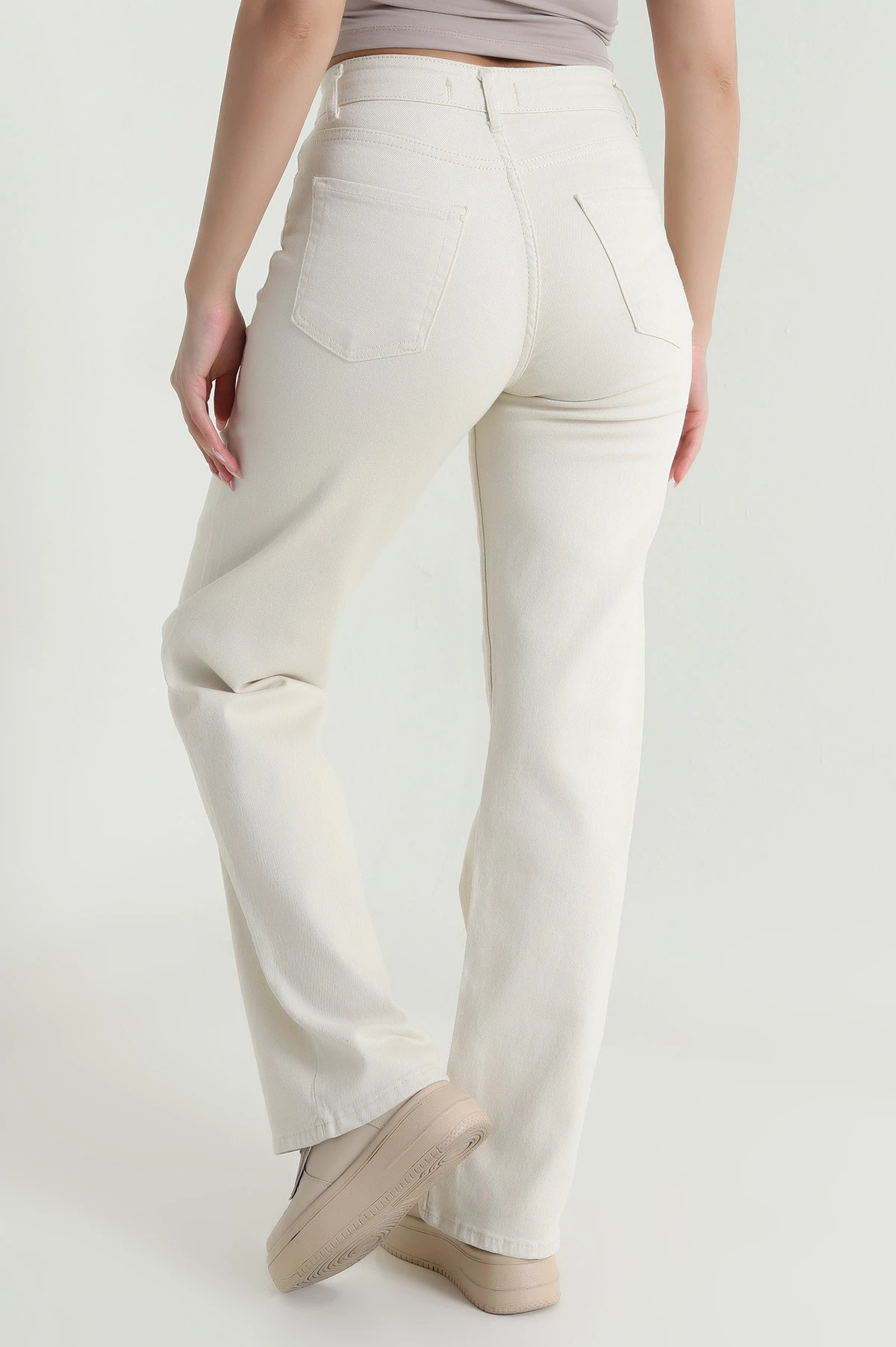 Bej Palazzo Kadın Kot Pantolon 465163