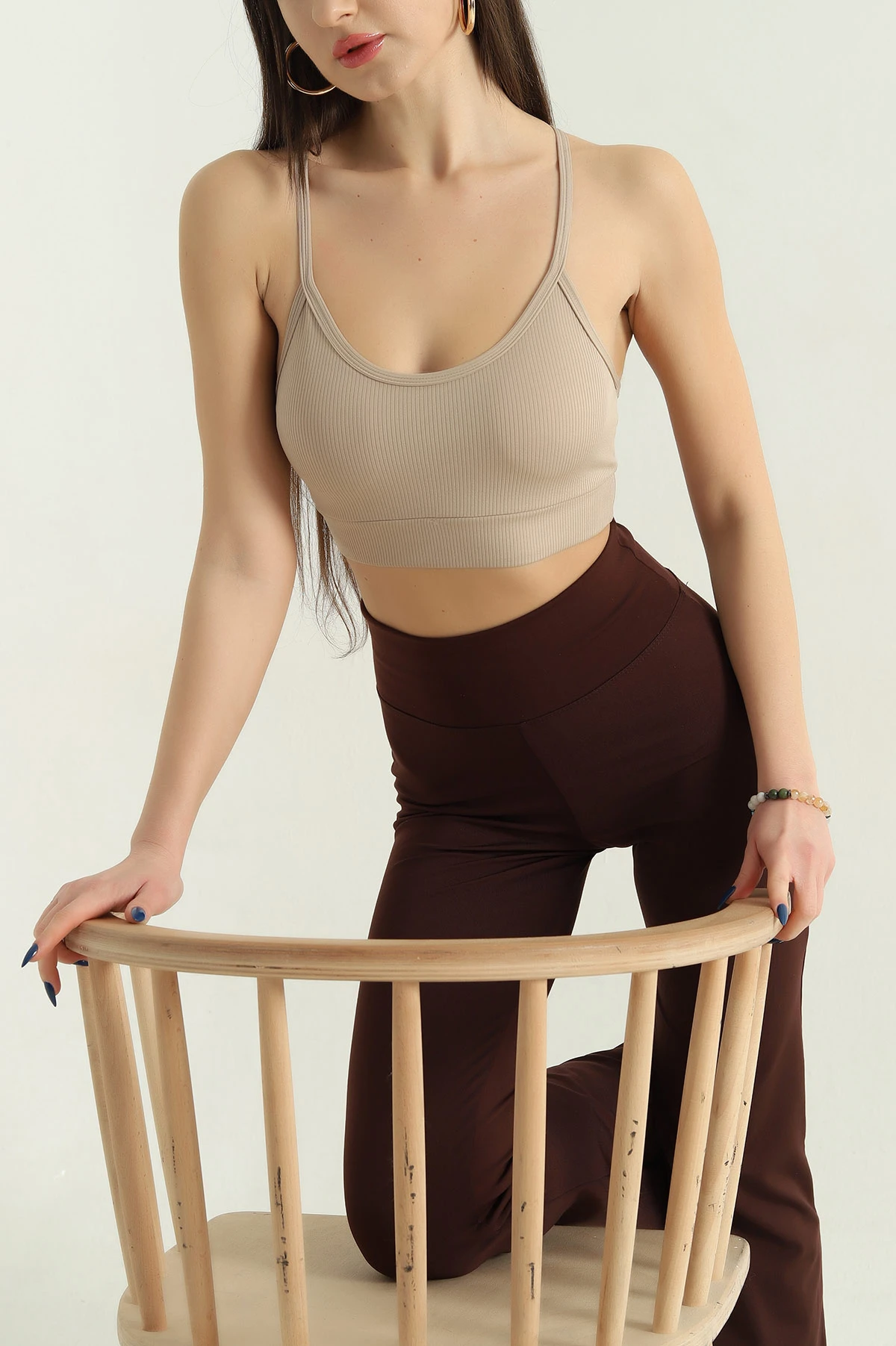 Bej Pedli Likralı Büstiyer 337076