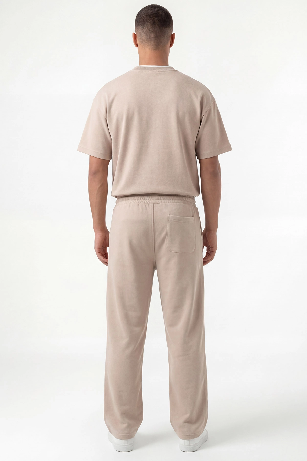 Bej Pike Kumaş Oversize Erkek İkili Takım 447695