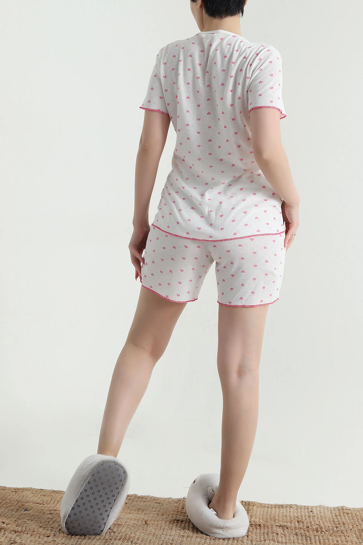 Bej Pointel Şortlu Kadın Pijama Takımı 462265