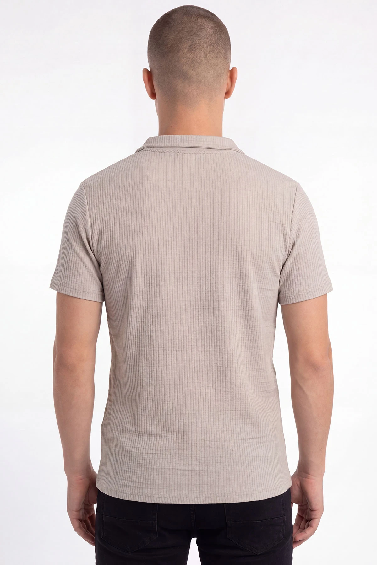 Bej Polo Yaka Erkek Tişört 458875