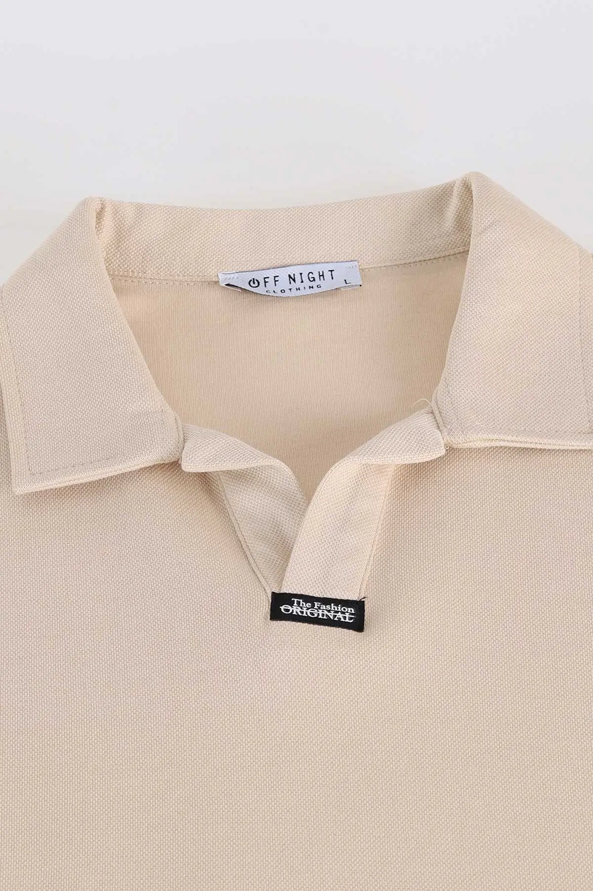 Bej Polo Yaka Uzun Kollu Erkek Sweatshirt 397136