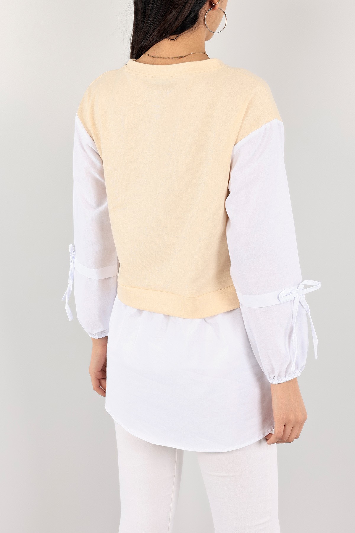 Bej Poplin Garnili İki İp Tunik 109848