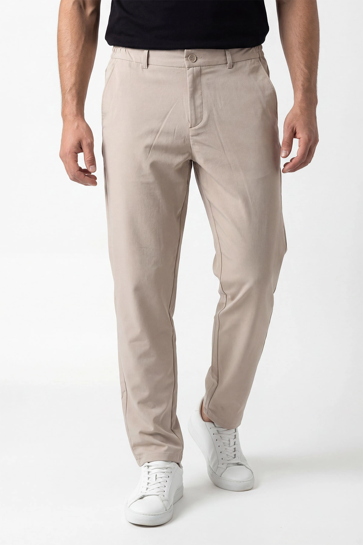 Bej Regular Fit Beli Lastikli Erkek Pantolon 430620