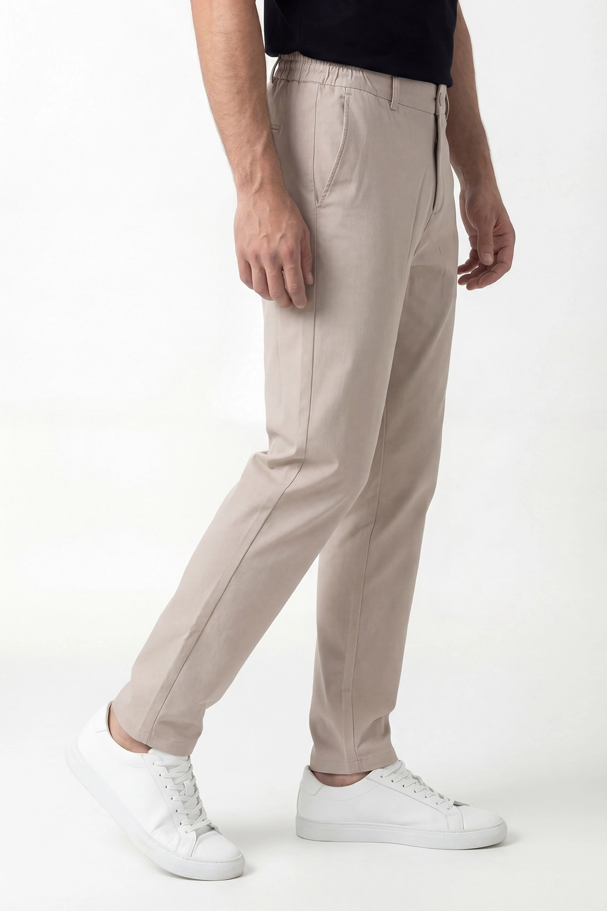 Bej Regular Fit Beli Lastikli Erkek Pantolon 430620