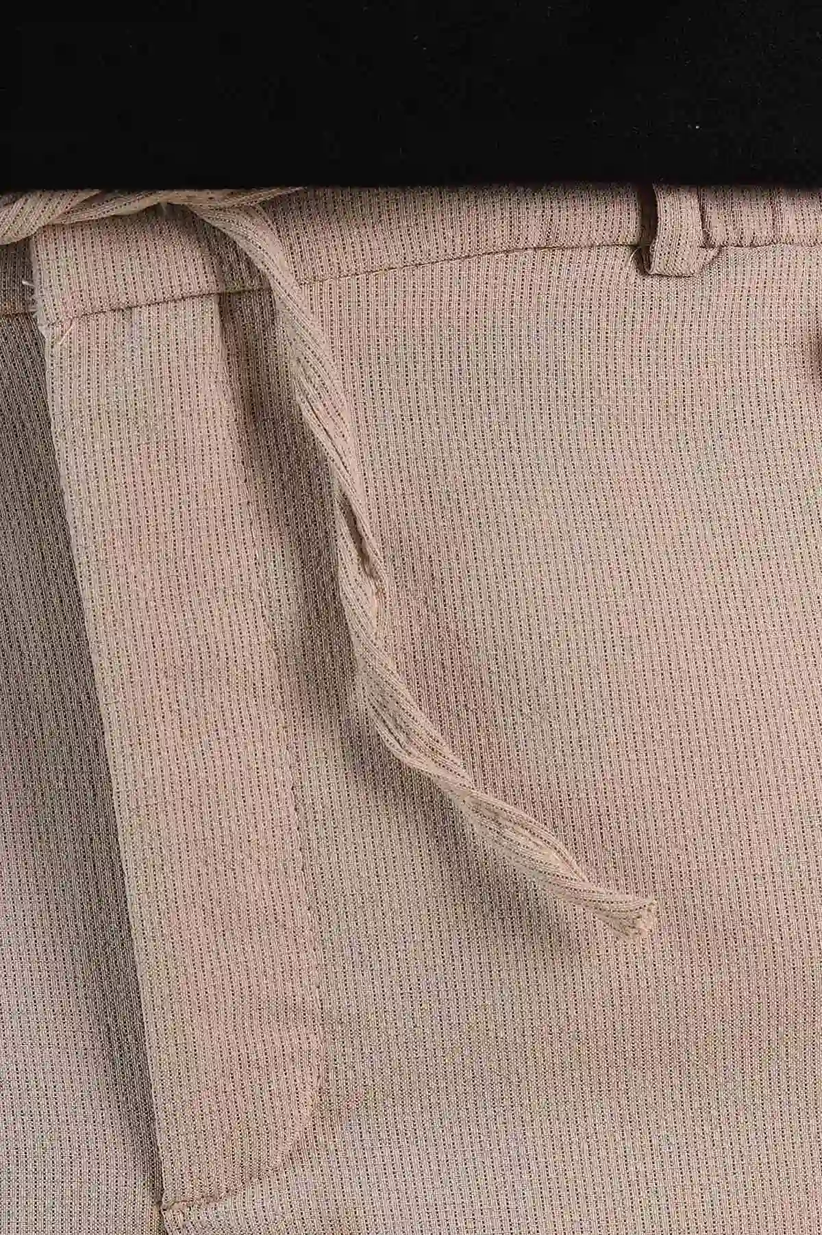Bej Regular Fit Dokulu Bel Lastikli Erkek Pantolon 382283