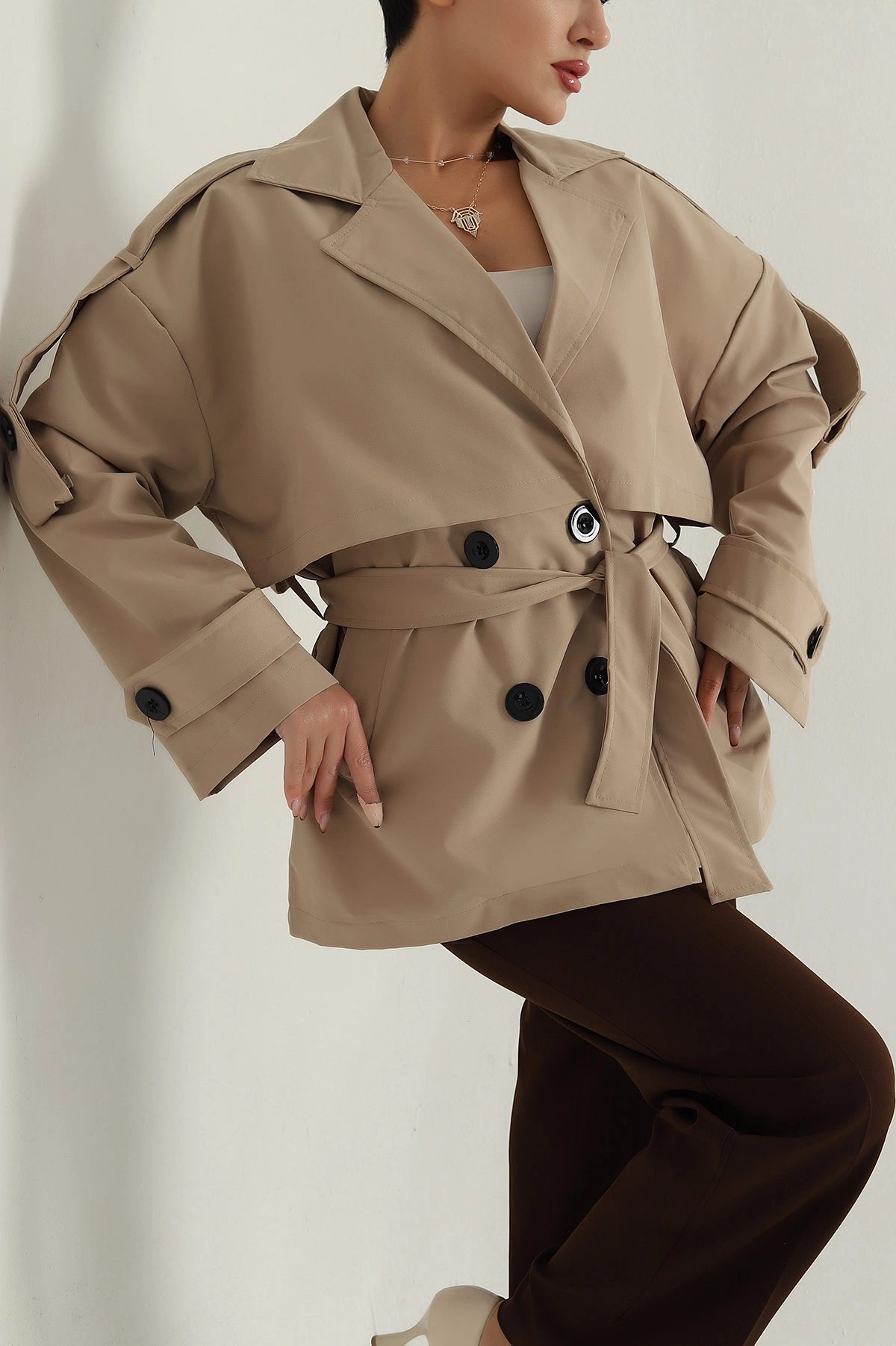 Loverson™ Elegant Rüzgar Koruyucu Trençkot