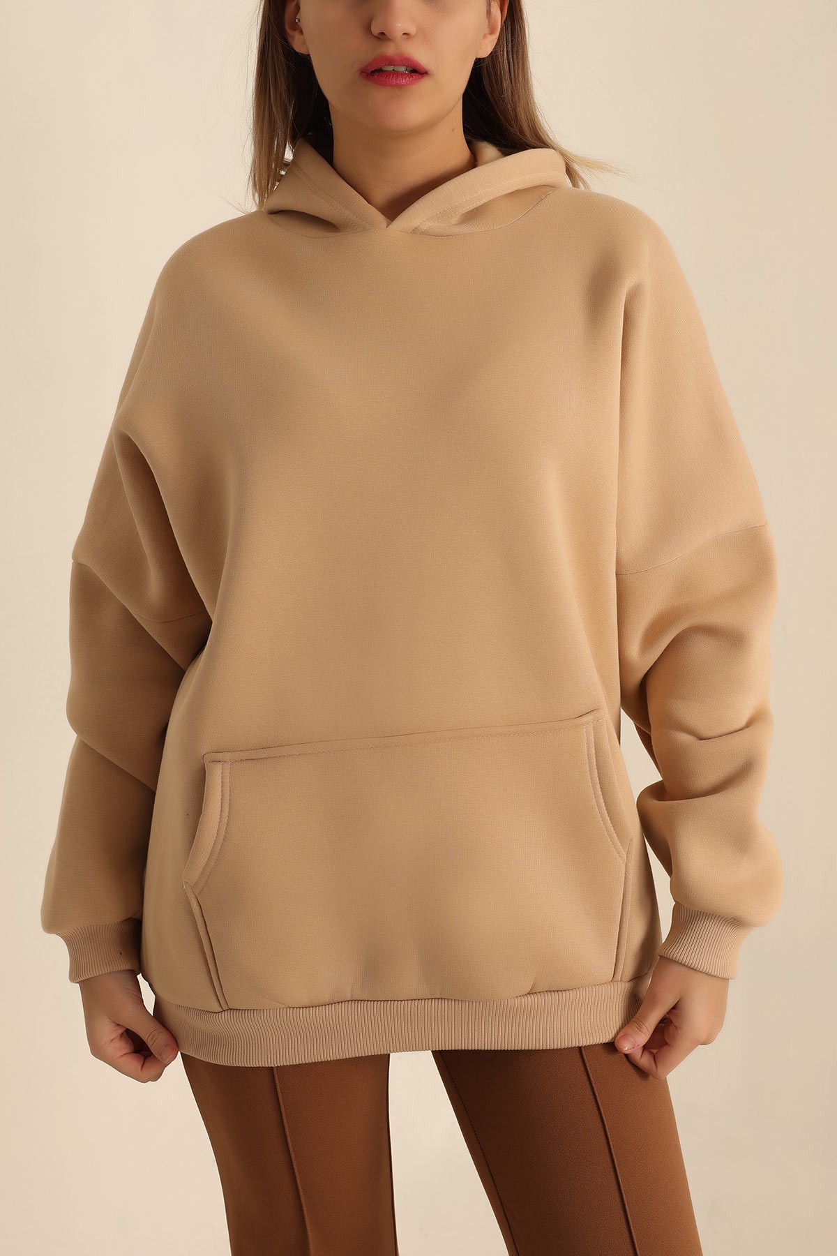 Bej Şardonlu Bayan Sweat 224215