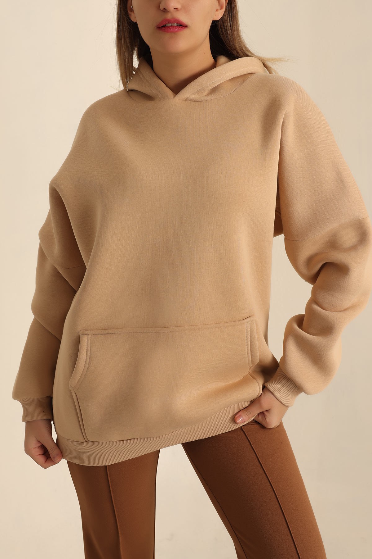 Bej Şardonlu Bayan Sweat 224215