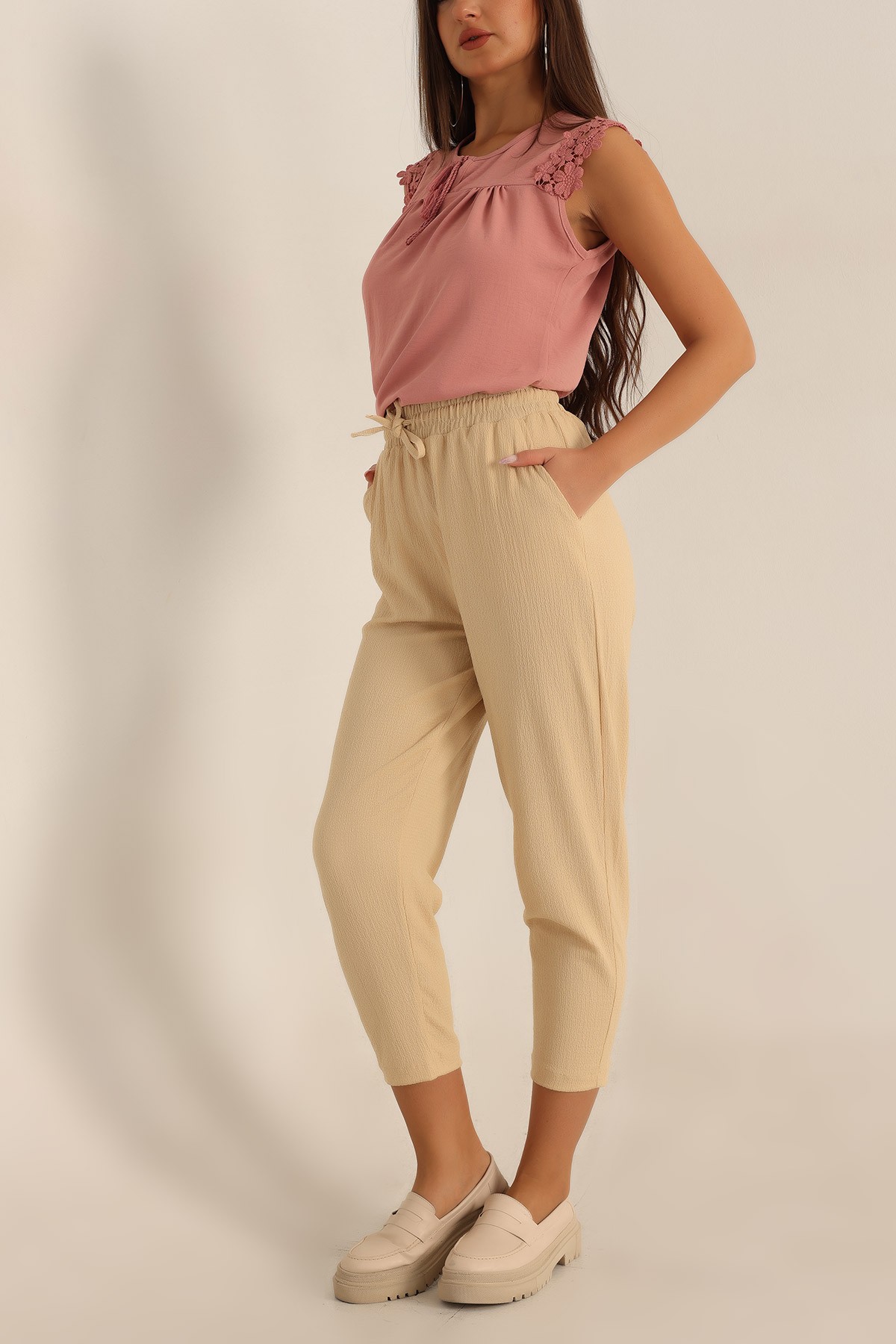 Bej Seul Kumaş Pantalon 197568