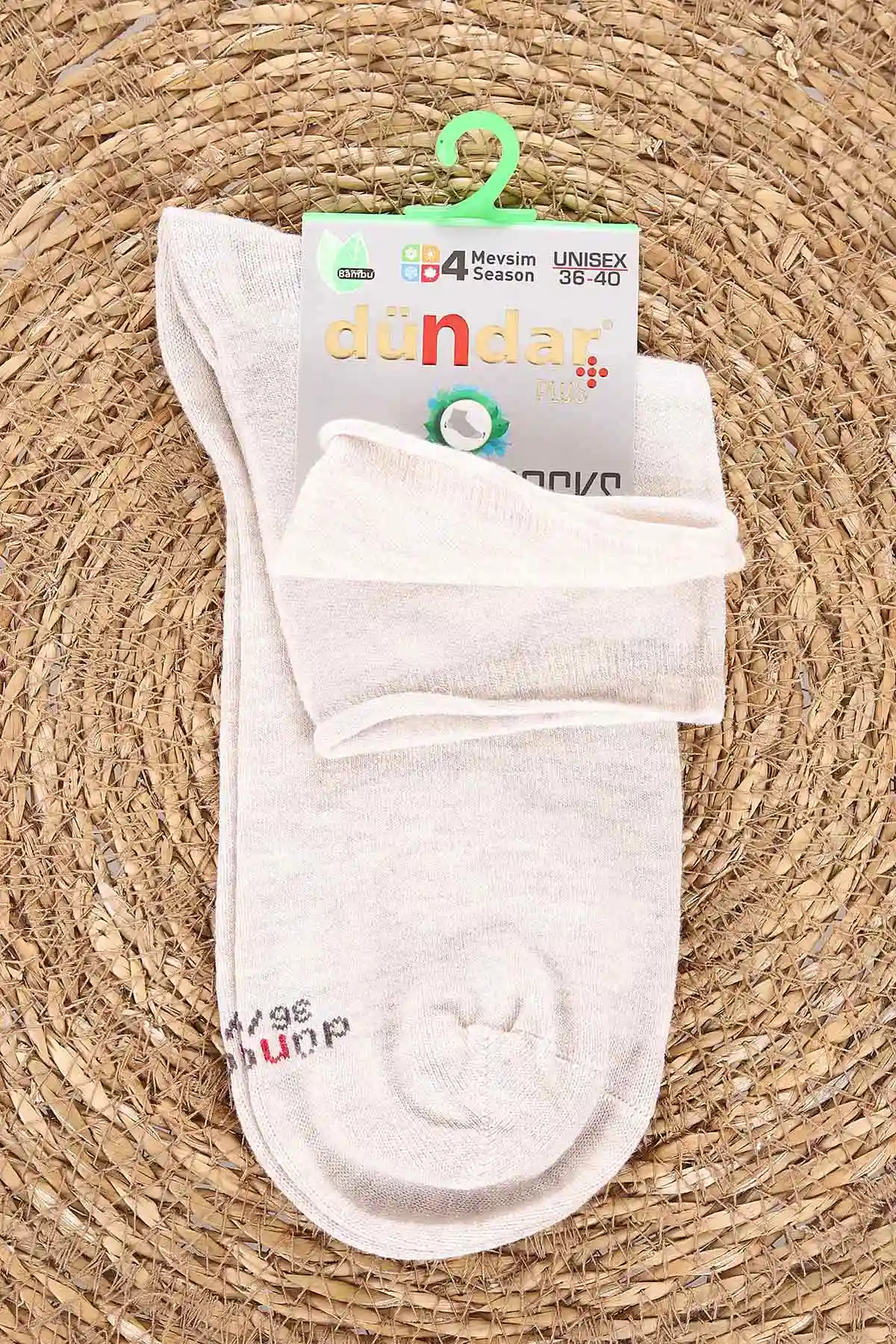 Bej Unisex Dört Mevsim Diyabetik Bambu Konç Çorap (36-40) 477034