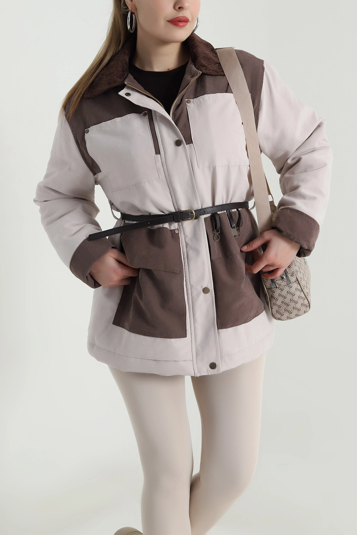 Bej Yeni Sezon Kadın Tasarım Mont 496640